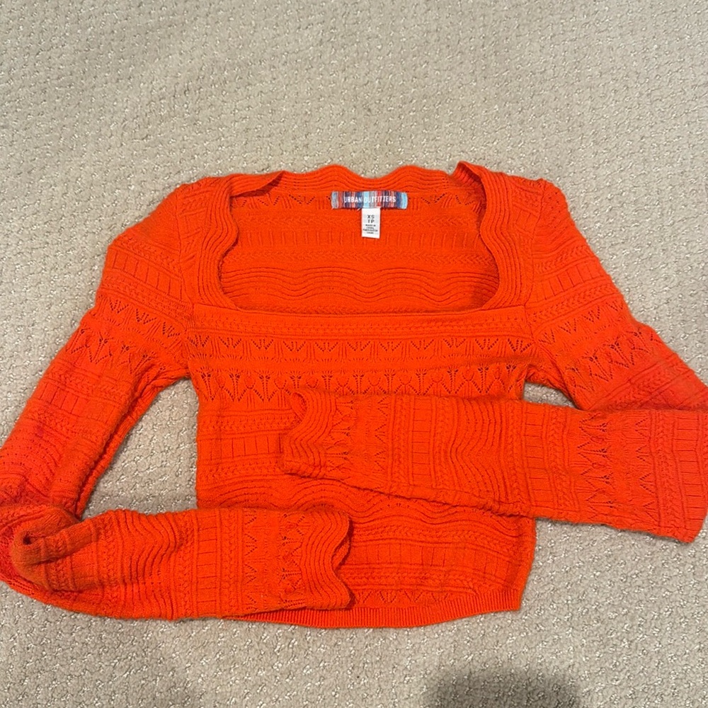 Orange cropped urban outfitters sweater